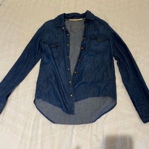 Zara light denim button up